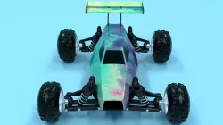 Simple RC car with working suspenshion Low-poly  3D model