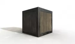 Simple Wooden Crate with Metallic Edge Low-poly  3D model