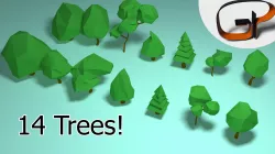 Trees Forest Pack Low-poly  3D model