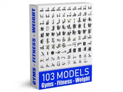103 Models Gym Fitness Weight Collection 3D model