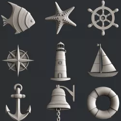 3d STL models for CNC sea set 3D model
