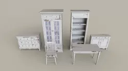 Antique Furniture Pack Low-poly  3D model