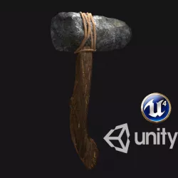 Axe Stone Age-Primal PBR Low-poly  3D model