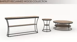 Barlett reclaimed wood table console coffe side potterybarn 3D model