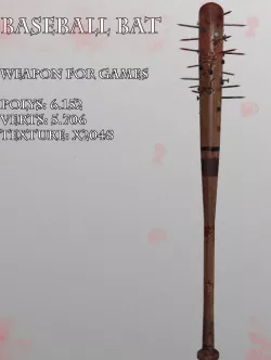 Baseball Bat - Weapon  Low-poly  3D model