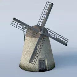 Basic run down grungy Windmill 3D model