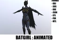 Batgirl Low-poly  3D model