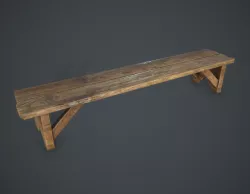 Bench Low-poly  3D model