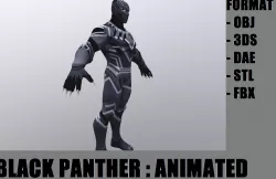 Blackpanther Low-poly  3D model