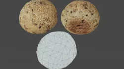 Bread Bun 01 - Low Poly - Photogrammetry Low-poly  3D model