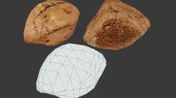 Bread Bun 03 - Low Poly - Photogrammetry Low-poly  3D model