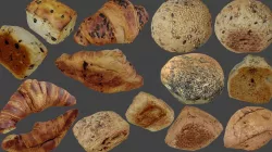 Bread Buns and Pastrys - Low Poly - Photogrammetry Low-poly  3D model