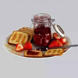 Breakfast Low-poly  3D model