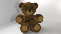 Brown Stuffed Fluffy Teddy Bear 3D model