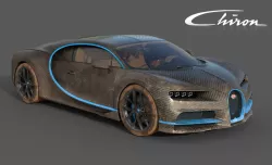 Bugatti Chiron Carbon Fiber Low-poly  3D model