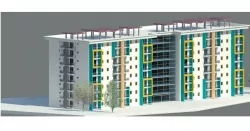 Building Apartment Site Revit Project Model 3D model