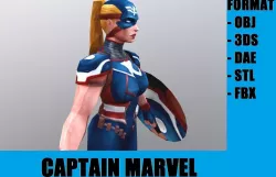 captain marvel Low-poly  3D model