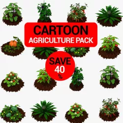 Cartoon Agriculture Pack Low-poly  3D model