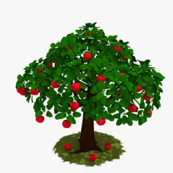 Cartoon Apple Tree 3D model