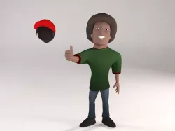 Cartoon Black Guy 3D model