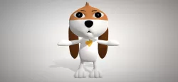Cartoon dog Low-poly  3D model