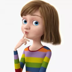 Cartoon Girl Rigged 3D model