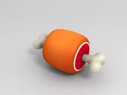 Cartoon Ham 3D model