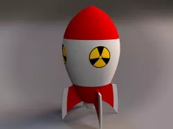 Cartoon Nuclear Rocket 3D model