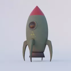 Cartoon Nuclear Rocket Low-poly  3D model