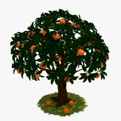 Cartoon Orange Tree Low-poly  3D model