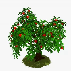 Cartoon Peach Tree Low-poly  3D model