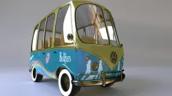Cartoon VW Van - Flower Power style 3D model
