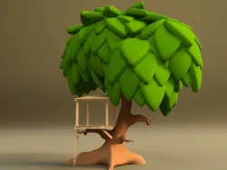 Cartoonish Tree House 3D model
