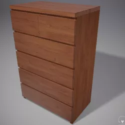 Chest of 6 Drawers  Low-poly  3D model