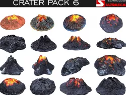 Crater Pack 6 Low-poly  3D model