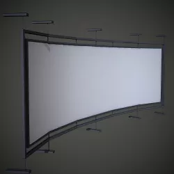 Curved Screen Low Poly Mobile Ready Low-poly  3D model