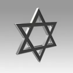 David Star Engraved 3D model