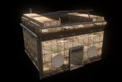 Desert Bunker Sci Fi Sand Punk Building House Interior Exterior  3D model