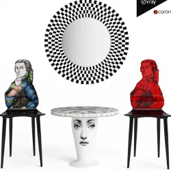 Don Giovanni Chair and Architettonico Table Low-poly  3D model