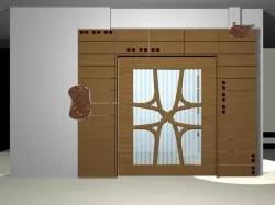 Drawing Room Wooden Door Low-poly  3D model