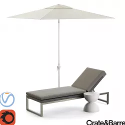  Dune Chaise Lounge with Sunbrella 3D model
