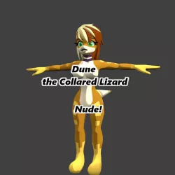 Dune the Collared Lizarad NUDE no rigging Low-poly  3D model