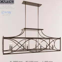 Eight Light Island Chandelier 3D model