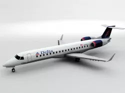  Embraer ERJ 145 - Delta Airlines Low-poly  3D model