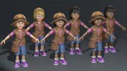 Exploring Girl Low-poly  3D model