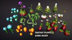 Fantasy plants 2 Low-poly  3D model