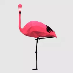 Flamingos Low-poly  3D model