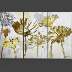 Flowers art in gold 3D model