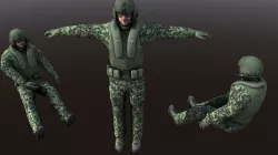 Helicopter Soldier - Pilot simple model Low Poly Low-poly  3D model
