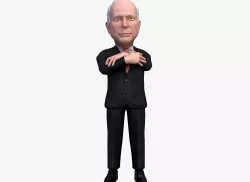 John McCain 3D caricature  Low-poly  3D model